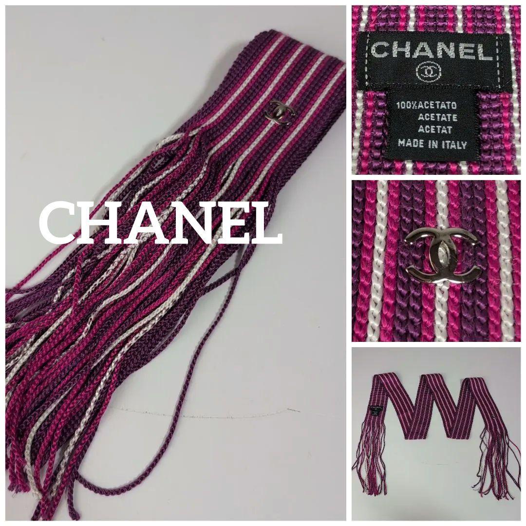 CHANEL シャネル ココマーク入り ネクタイ マフラー スカーフ CHANEL シャネル ココマーク入り ネクタイ マフラー スカーフ