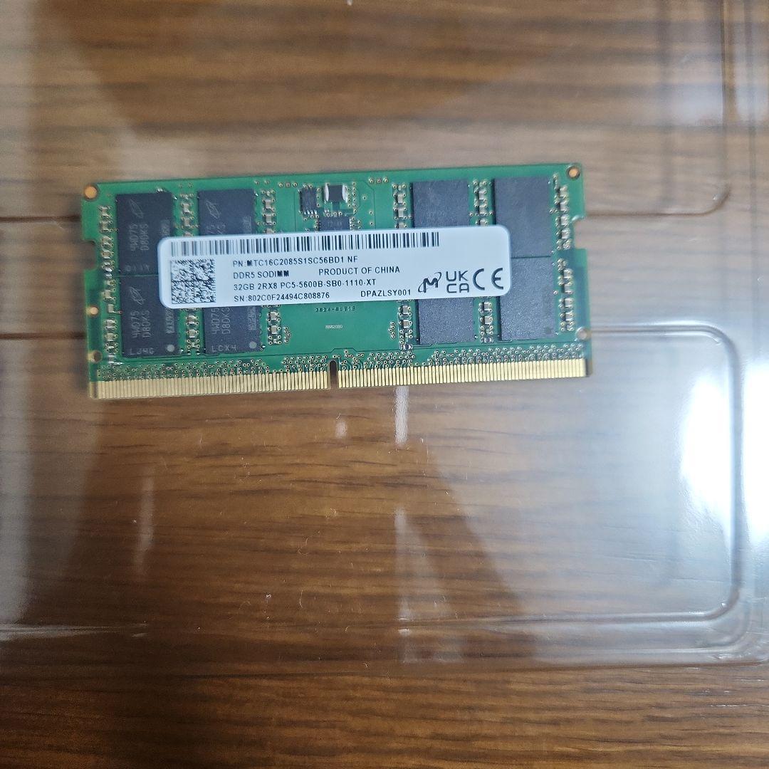 メモリー 32GB DDR5 SODIMM 2RX8 PC5-5600B-SB0 メモリー 32GB DDR5 SODIMM 2RX8 PC5-5600B-SB0 New Hynix 32GB (2X