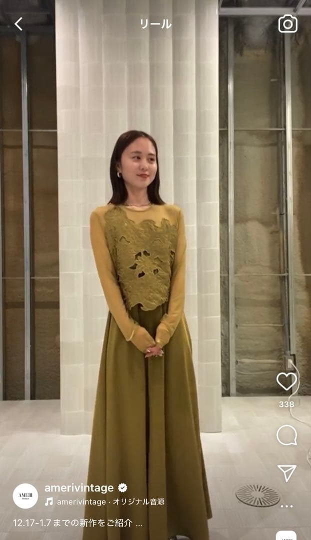 アメリAMERI UPPER EMBROIDERY FLARE DRESS