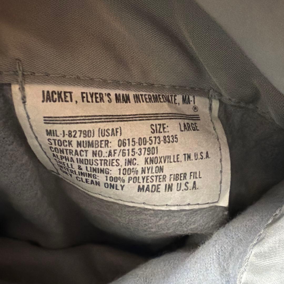 短丈 90s USA製 ALPHA INDUSTRIES MA-1 シルバー - メルカリ