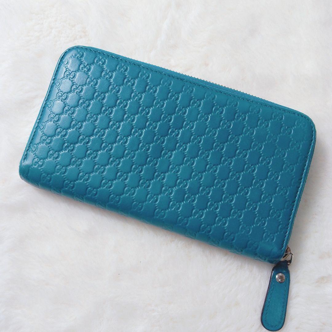 希少色 GUCCI マイクロシマ ラウンドファスナー 長財布