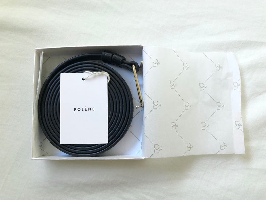 極美品☆POLENE ポレーヌ スキニー Umi ベルト ブラックテクスチャード
