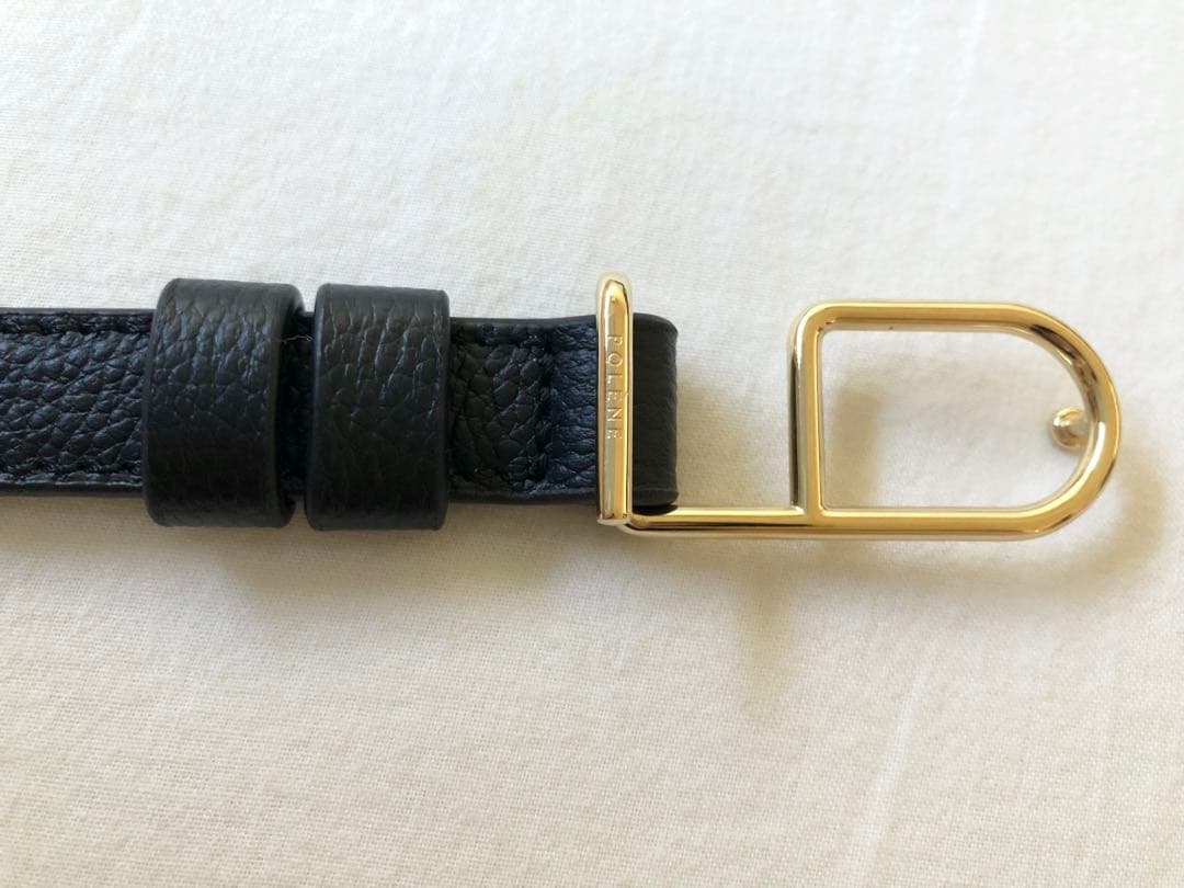 極美品☆POLENE ポレーヌ スキニー Umi ベルト ブラックテクスチャード