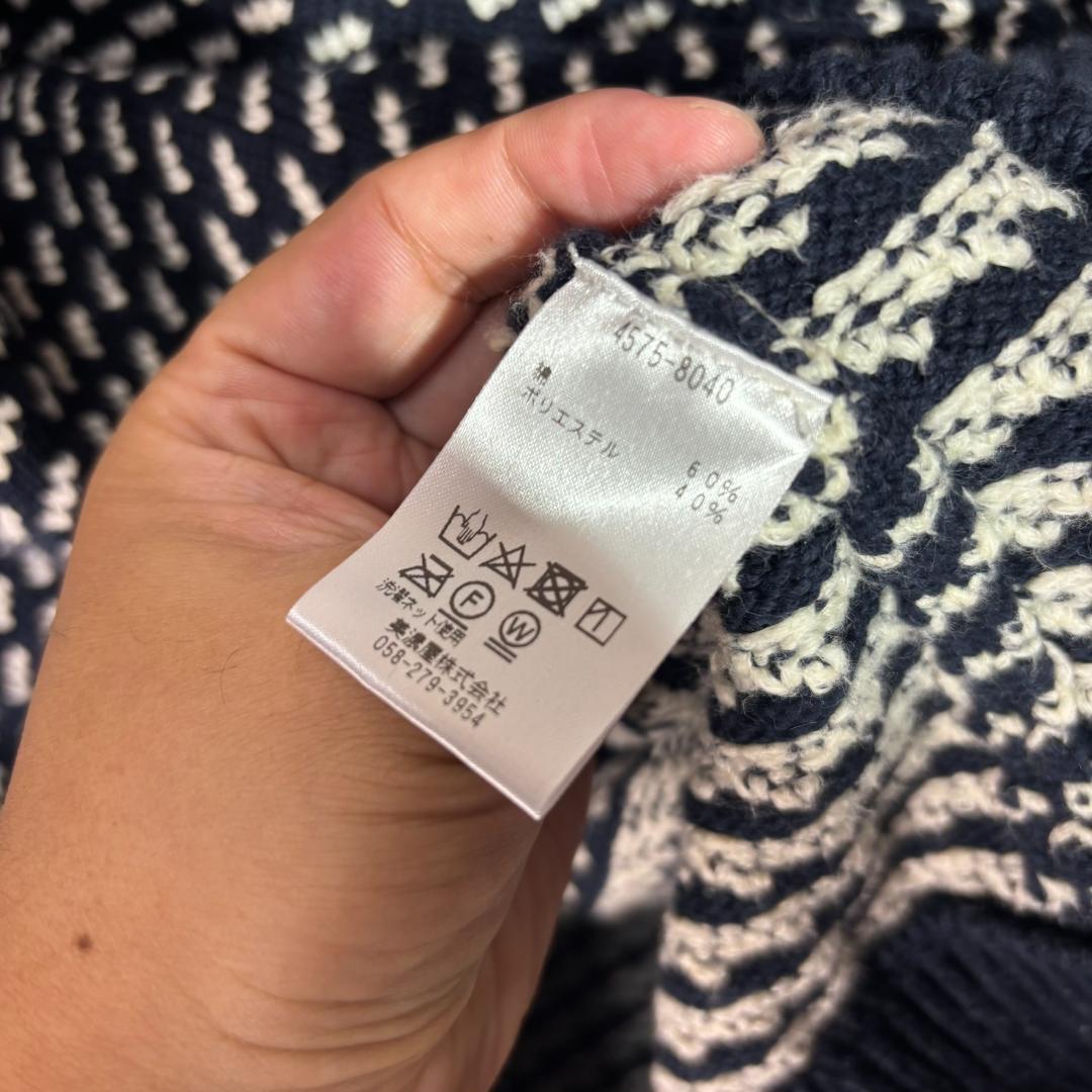 L.L.Bean バーズアイ　ニット 在原みゆ紀着用 M ネイビー