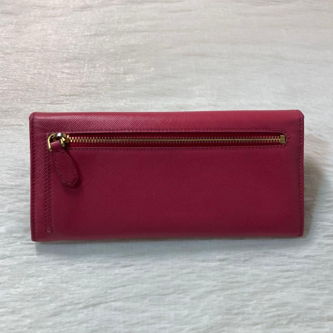 希少デザイン PRADA プラダ トライアングル 三角ロゴ ピンク 財布