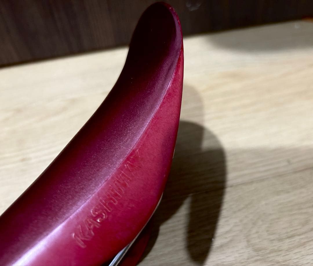 ◇KASHIMAX サドル日本製高級感ある◇ワインレッド/バーガンディ重量257