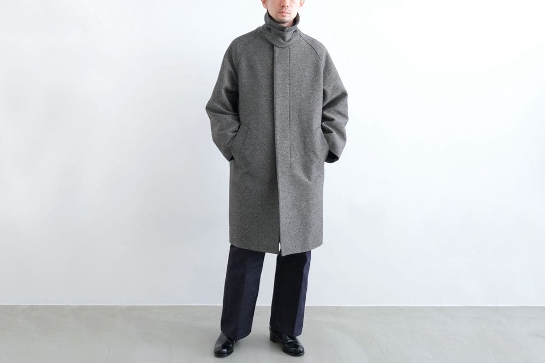 maatee&sons ハメ袖BALMACAAN COAT MAATEE&SONS / ハメ袖 Balmacaan (Black Ecru) | twelve