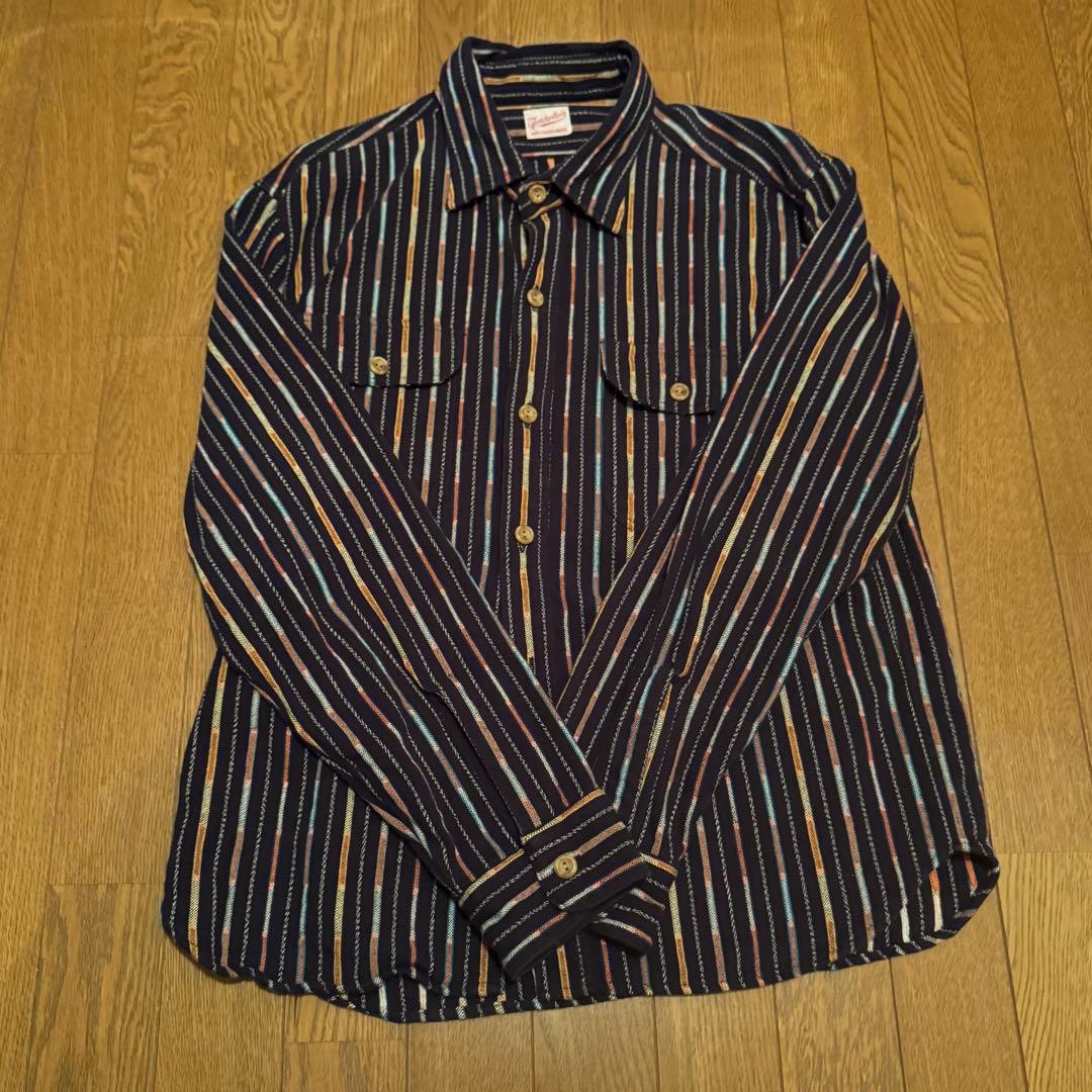 TENDERLOIN テンダーロイン T-NATIVE SHストライプシャツ TENDERLOIN(テンダーロイン) T-G.S SHT SO ワッペン付ストライプシャツ