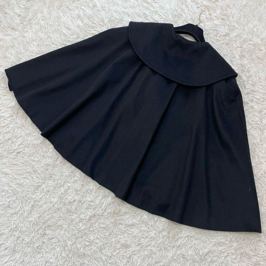 極美品✨ジバンシー カシミヤウール 女優襟ケープ ポンチョ ブラック