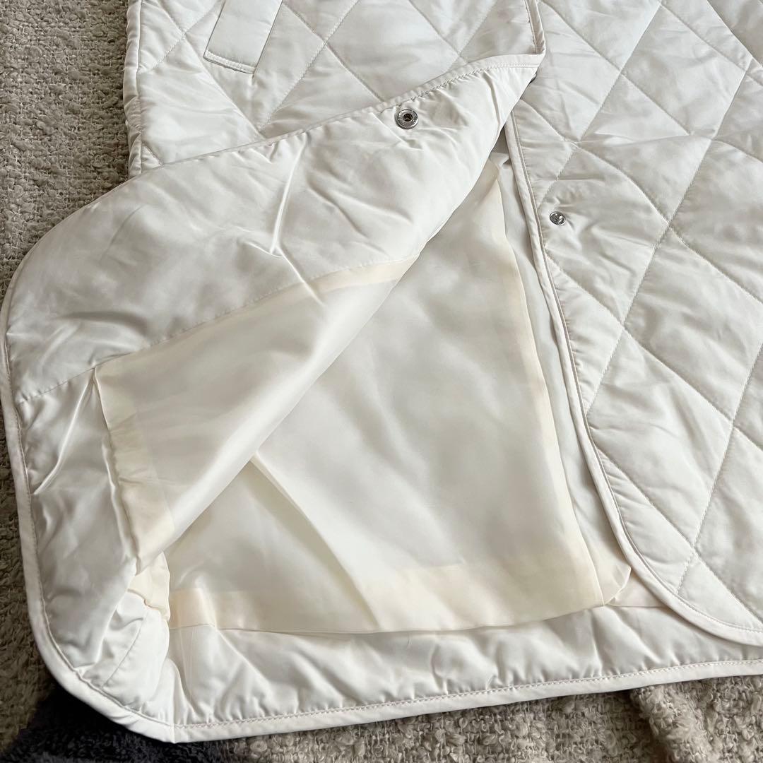 ヤマダヤ Vin ファー付き キルティングロングコート オフホワイト