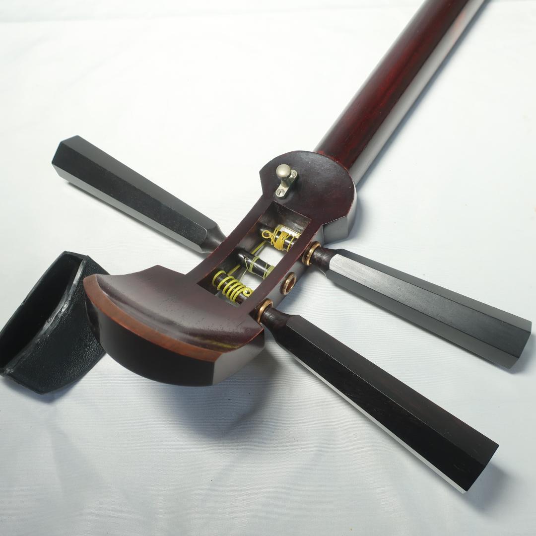 三味線 中棹 東触り 極太黒檀ペグ ハードケース 撥 付属 地唄 和楽器 E02