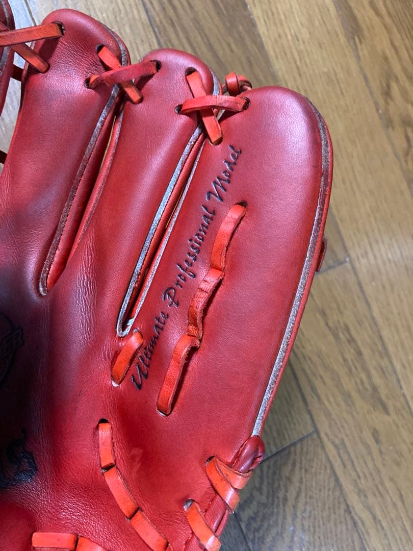 硬式グローブ 投手用 赤 Zeemsジームス 限定オーダー品 三方親シリーズ