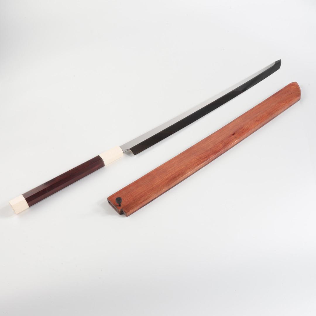 梵静刃物マグロ包丁刃渡700mm鏡面仕上げ 刺身包丁反りスネークウッド柄