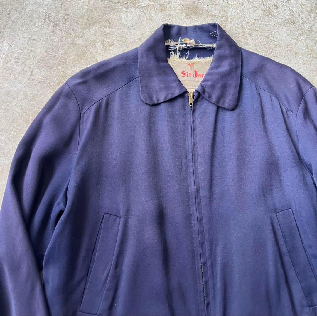 50s 60s ギャバジャン レーヨン ナス紺 ネイビー vintage - メルカリ