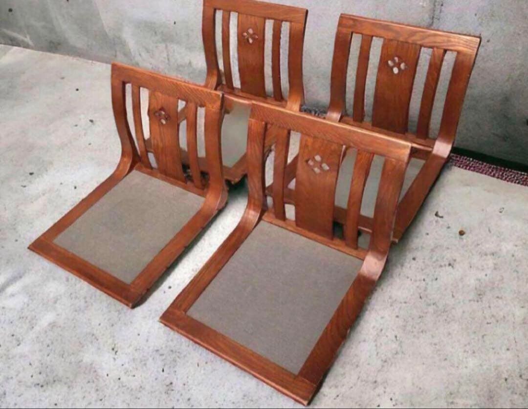 hikari 光製作所 曲木 座椅子 4脚セット/モダン 昭和レトロ 椅子｜