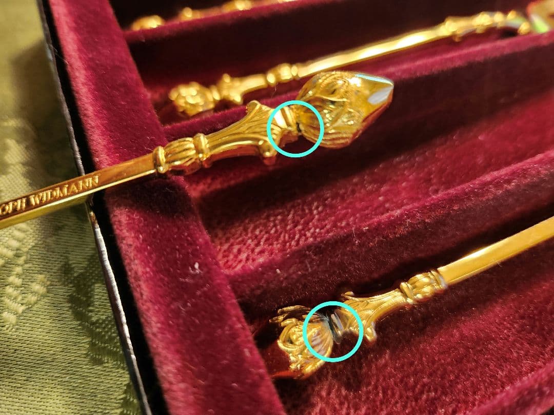 クリストフウィドマン 銀器 24金 フォーク セット ゴールド デコル