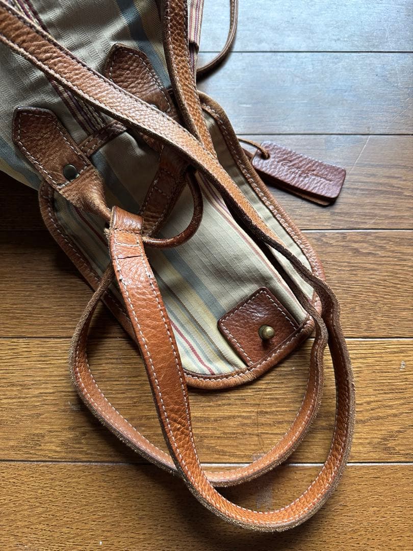 専用ラルフ ローレン リュック レザー キャンバス 総柄 ストライプ柄