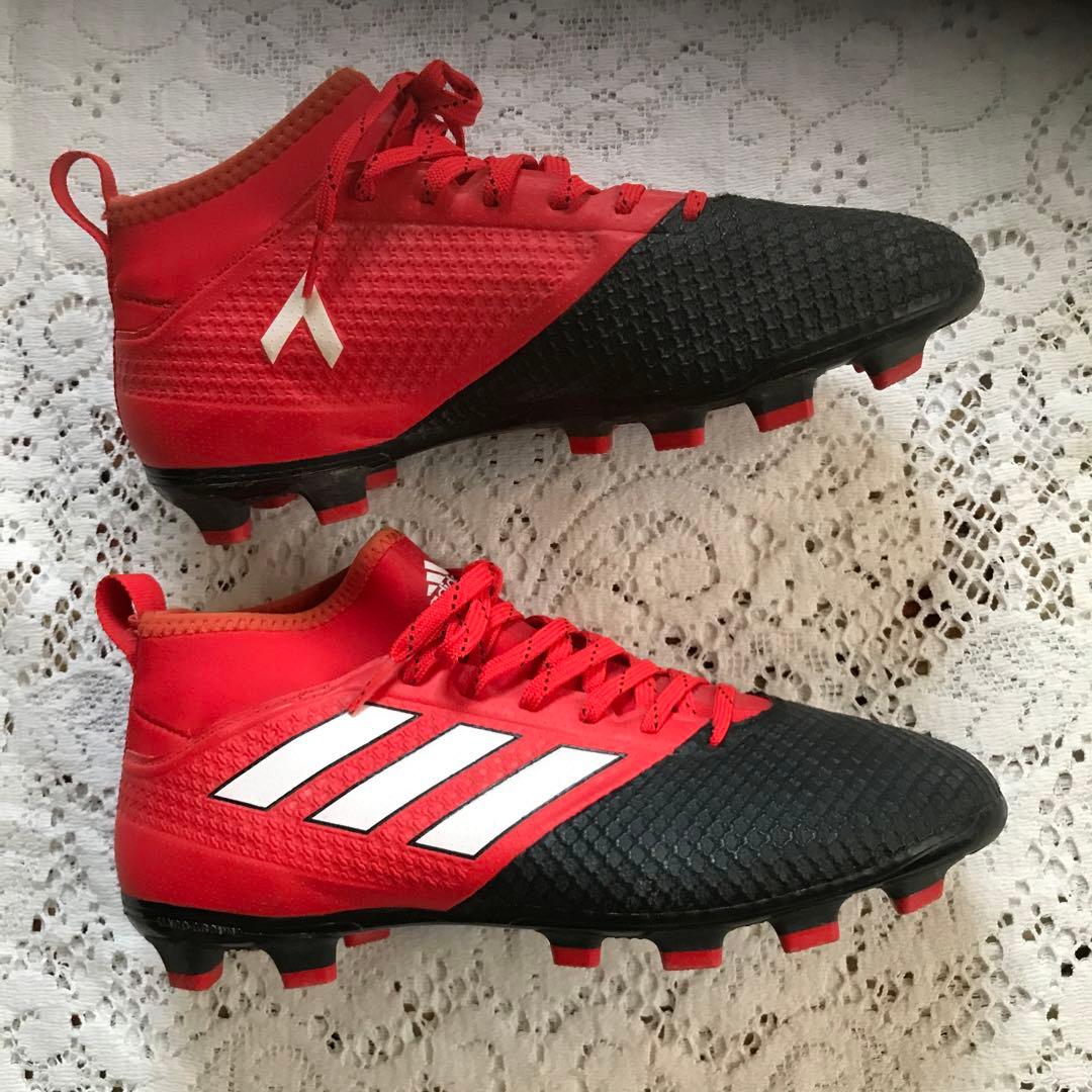 adidas サッカー スパイク25.5センチ 赤と黒 - メルカリ
