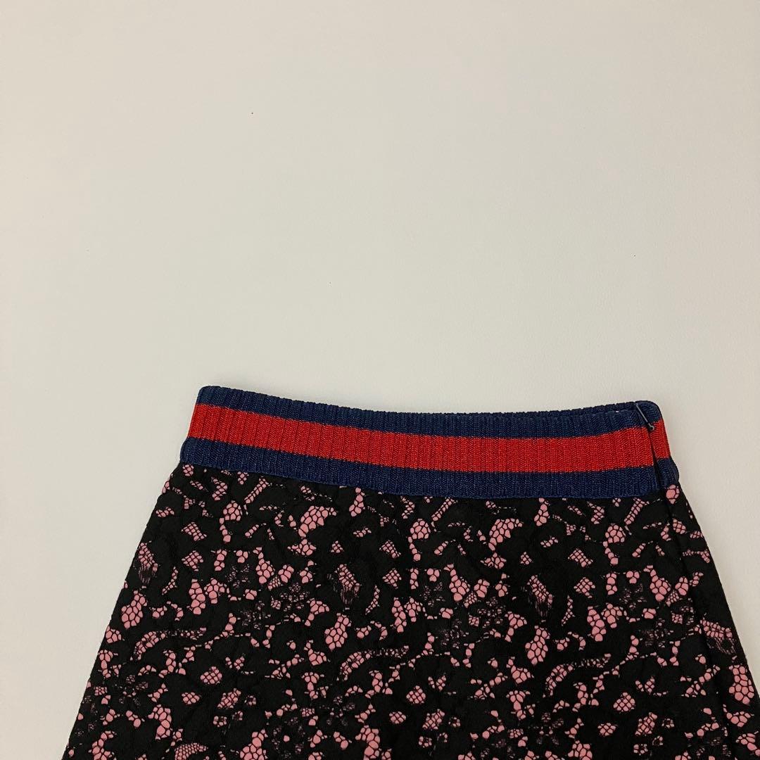 ✨現行タグ 極美品✨GUCCI スカート レース フラワー イタリア ピンク