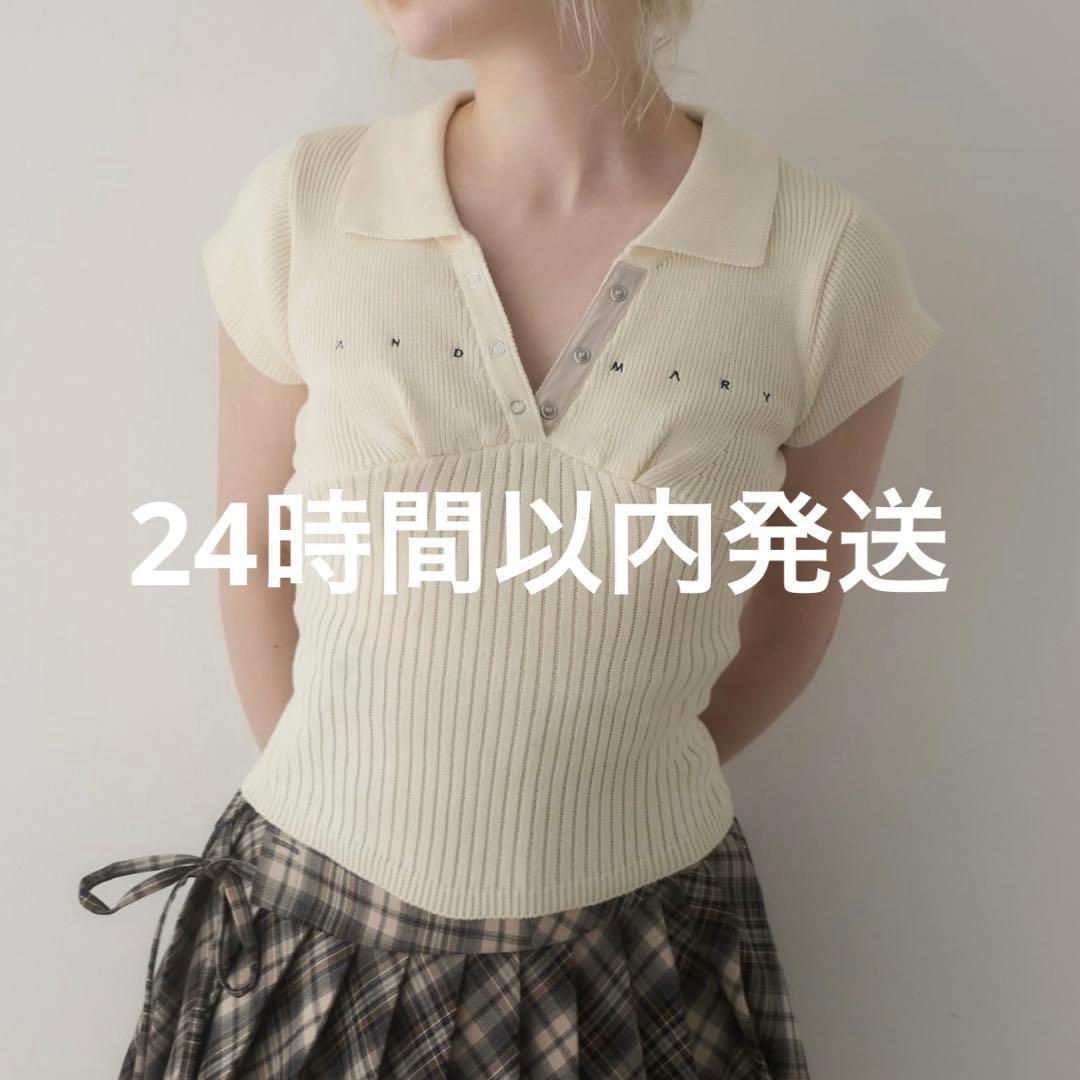andmary アンドマリー　Lindsay logo tops ivory ANDMARY】Lindsay logo tops