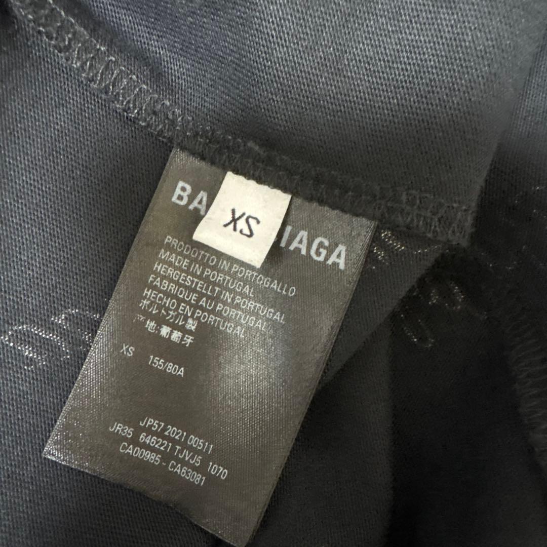 BALENCIAGA ロゴプリント 半袖ワンピース XS ブラック