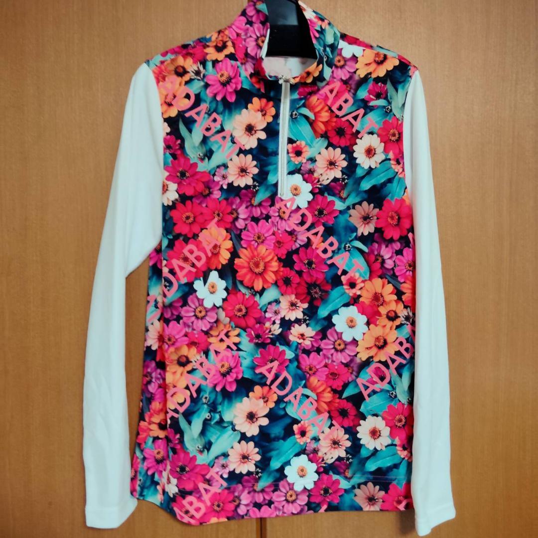 adabat アダバット 接触冷感 撥水 UVカット 花柄ハイネックシャツ M adabat アダバット 接触冷感 撥水 UVカット 花柄ハイネックシャツ M