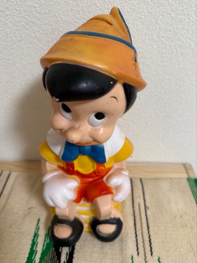 ピノキオ 貯金箱 アメトイ ソフビ ビンテージ ディズニー アメリカン雑貨