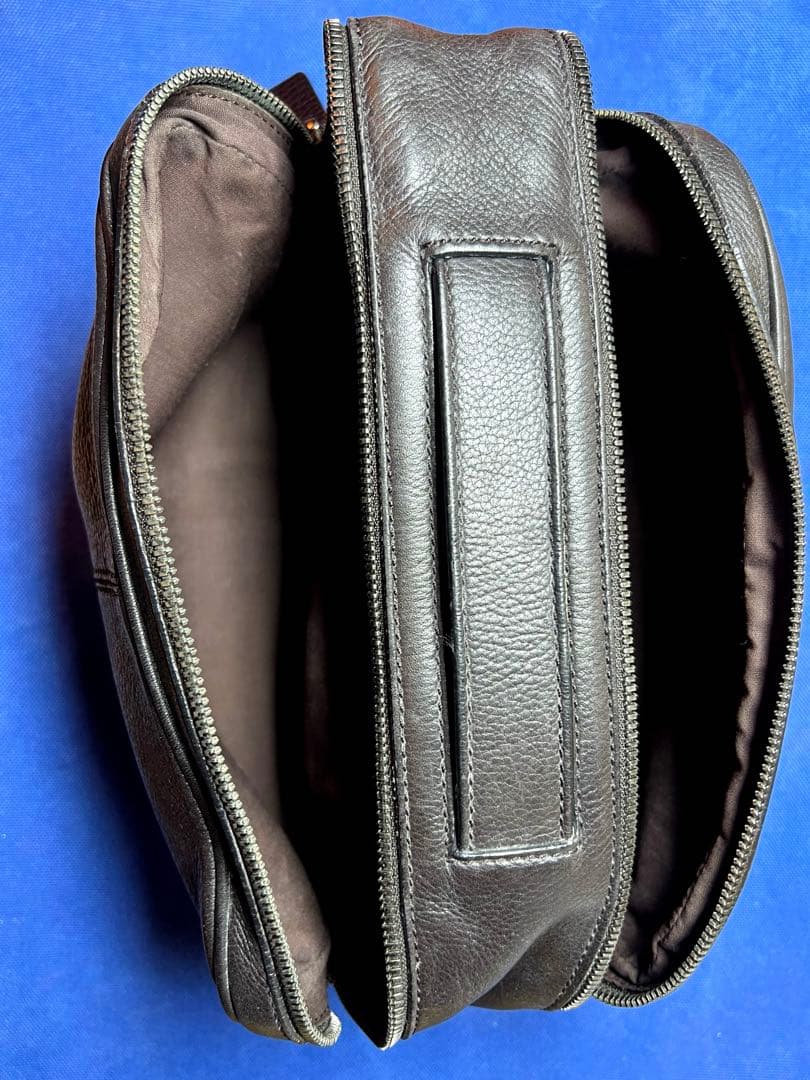 トッズ TOD'S セカンドバッグ Wジップ クラッチバック ダークブラウン