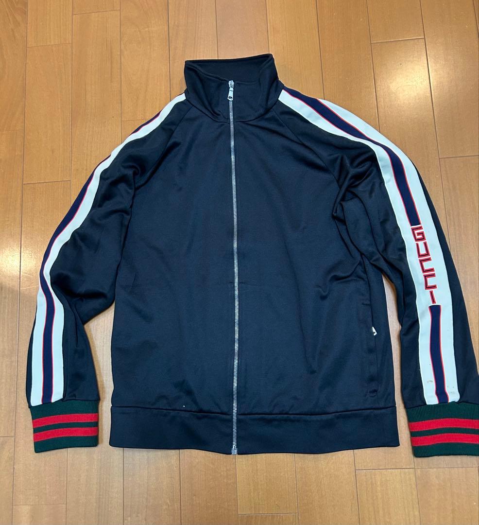GUCCI グッチ トラックジャケット ジャージ サイドライン ロゴ L GUCCI（グッチ） SALE メンズ テクニカルジャージー ジャケット サイド