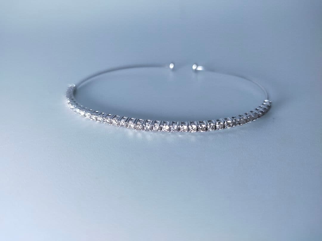 K14WG 14金 ホワイトゴールド 1ct ダイヤモンドバングル ブレスレット K14WG 14金 ホワイトゴールド 1ct ダイヤモンドバングル ブレスレット