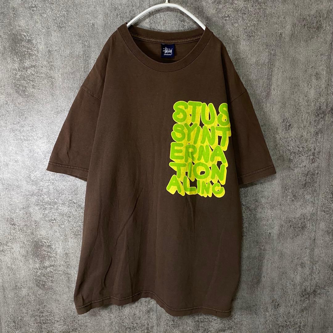 OLD STUSSY Tシャツ M 紺タグ 90s ブラウン 雰囲気◎ - メルカリ