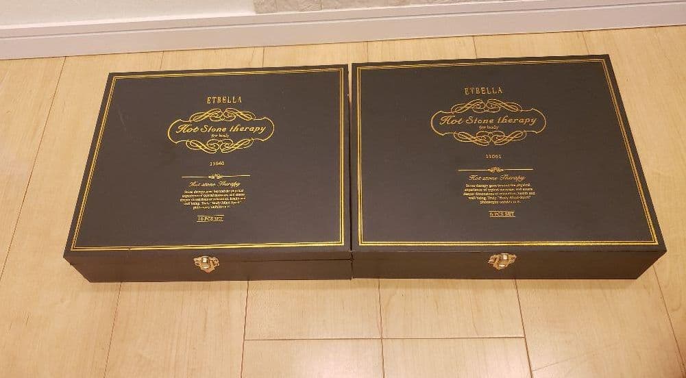 ○期間限定○業務用一式 収納木箱付きホットストーン 玄武石&ストーン