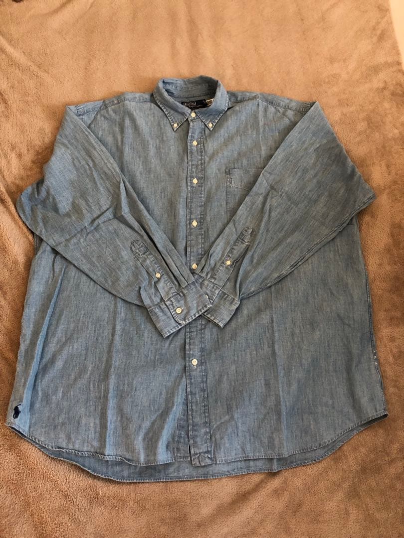 ラルフローレン ビッグシャツ ビームス別注 裾ポニー XL シャンブレー ビームス別注 ポロラルフローレン デニムシャツ 裾ポニー ビッグ