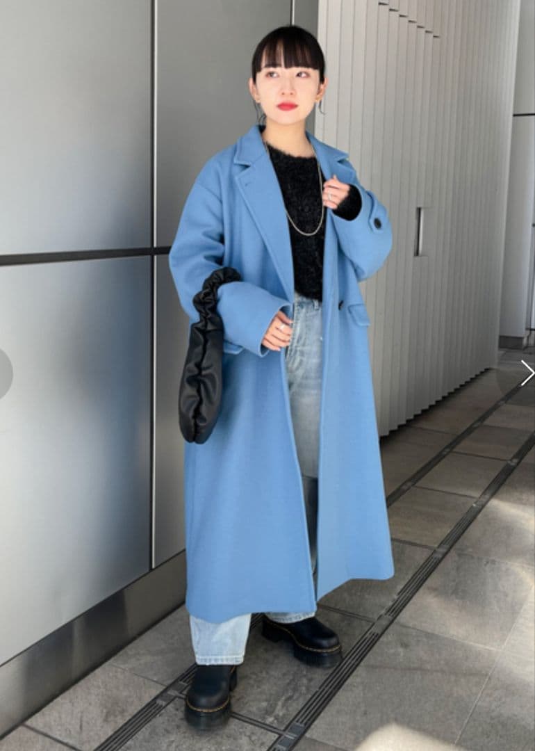 美品】ジョイントワークス チェスターコート サックスブルー