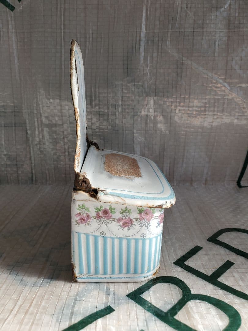 フランス アンティーク ホーロー マッチ入れ BB社 ローズガーランド