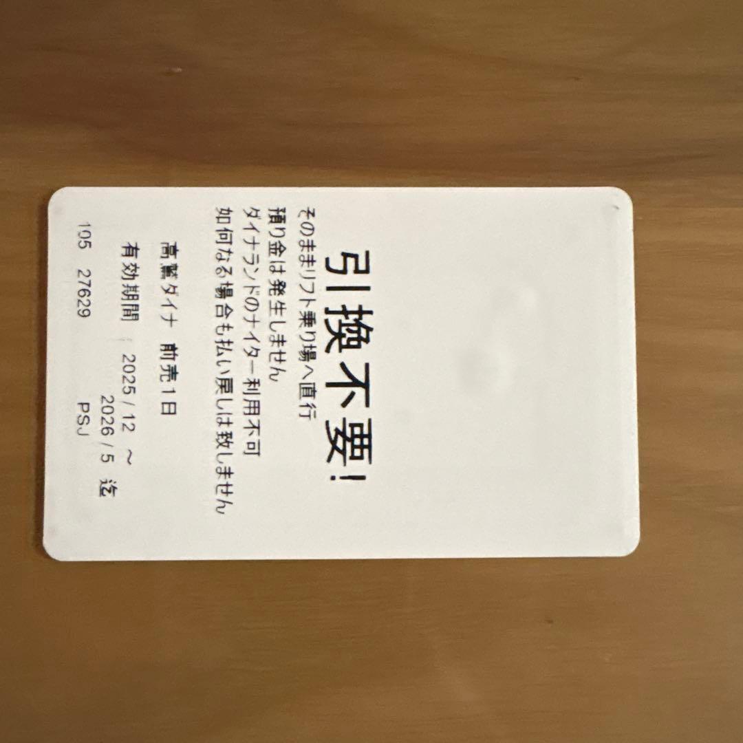 ダイナランド 高鷲スノーパーク リフト券 - メルカリ