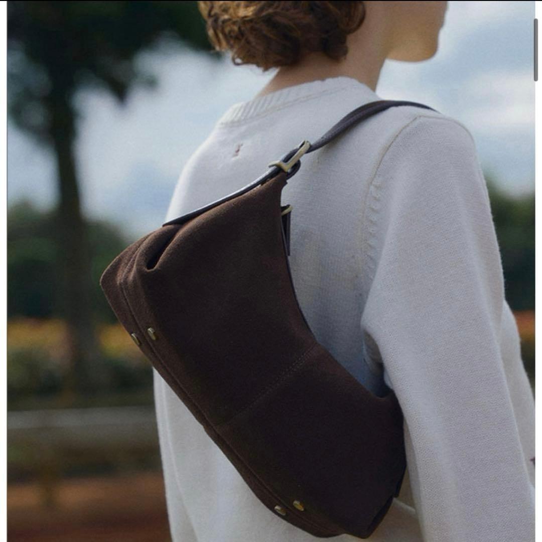 folnua フォルニュア　ミニバトーバッグ ブラウンスウェード FOLNUA l フォルニュア