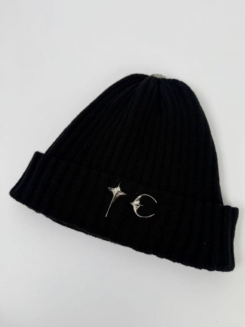 THUG CLUB 星月メタルデザイン ブラックニット帽 ユニセックス Thug Club】Iron Spear 3pin Beanie (Thug Club/ニットキャップ