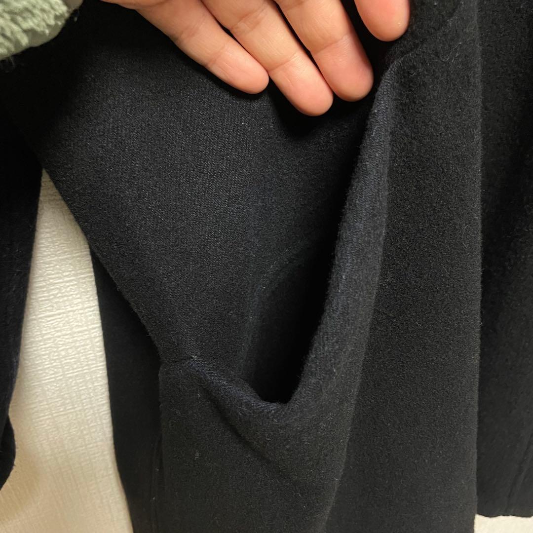 MITTAN なめらか半纏ロングコート 黒 ブラック 2 カシミヤ ミッタン