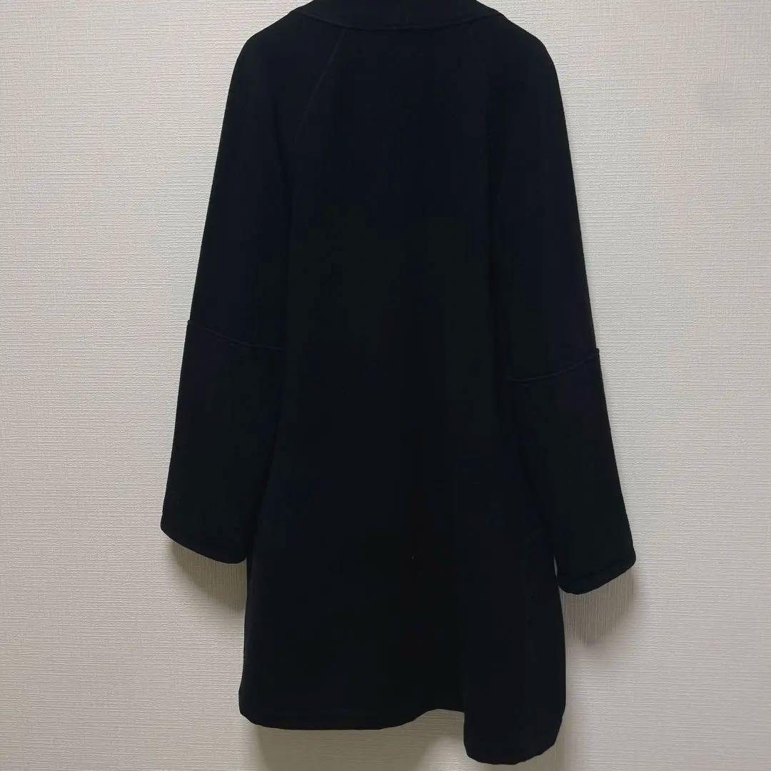 MITTAN なめらか半纏ロングコート 黒 ブラック 2 カシミヤ ミッタン