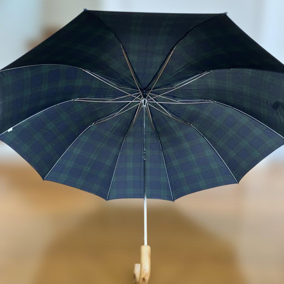 FOX UMBRELLASフォックスアンブレラ折りたたみ傘 ネイビーチェック柄