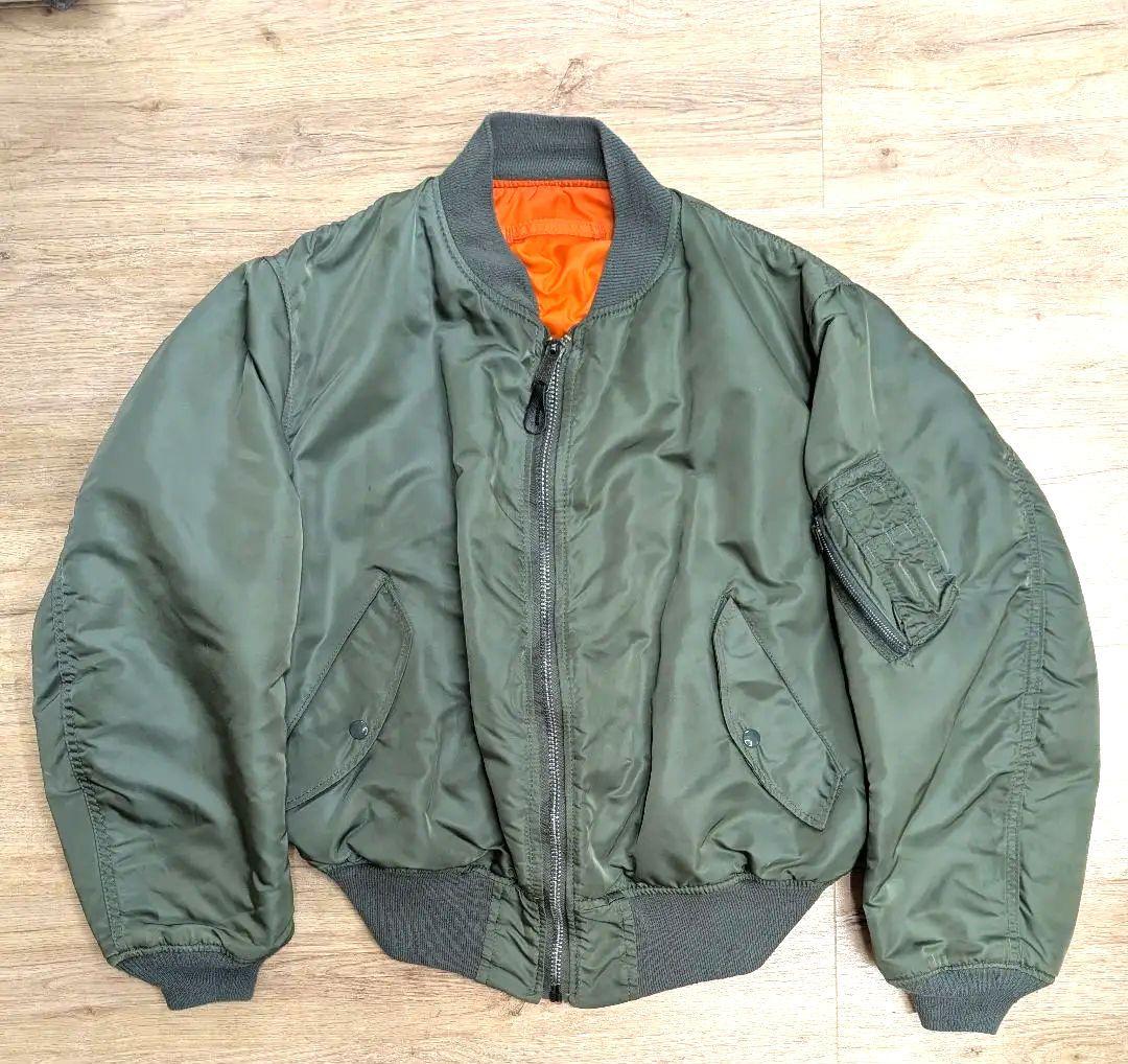 80〜90s アルファ社 MA-1 USA製 IDEALジップ XL(M〜L)