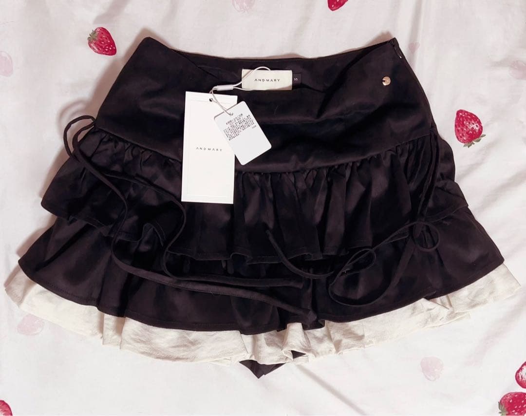 andmary Mel gather skirt black S