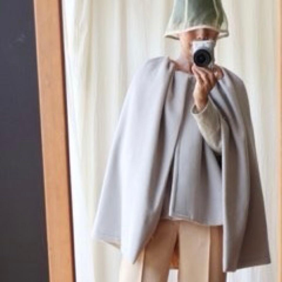 ワンドミー WANDMEE ギャザーケープジャケット ウール ポンチョ アウター