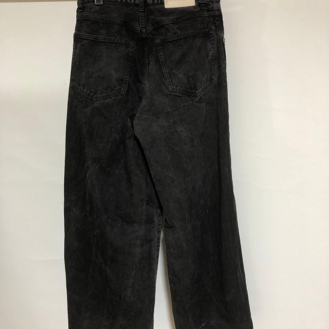 LIDNM CRACK WASHED BAGGY DENIM PANTS