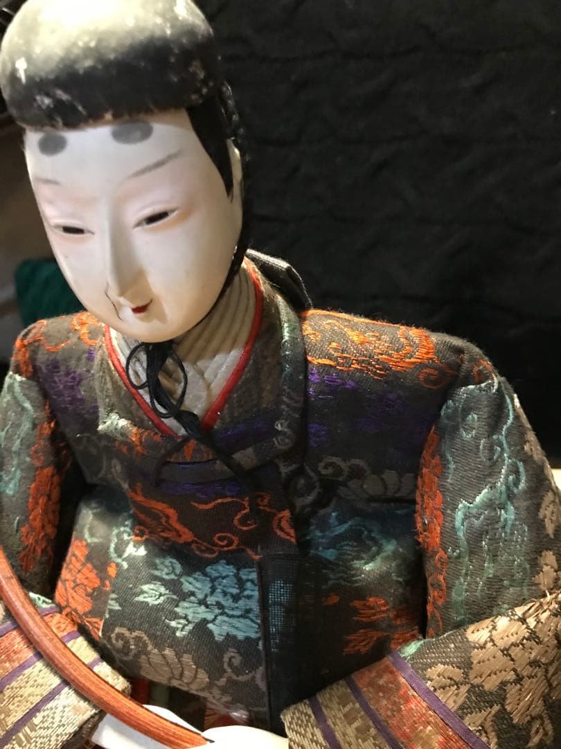 美形瓜顔 雛人形 京都料亭所有の明治期有職親王飾り 大きいサイズ木箱