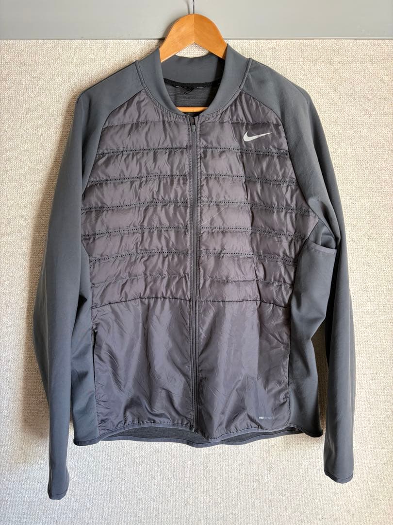 NIKEgolf エアロロフト ゴルフウェア 中綿 グレー ナイロン スウェット