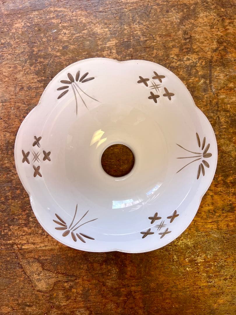 大正ロマン 被せガラス 電笠 切子 カット アンティーク 照明 灯り 洋館