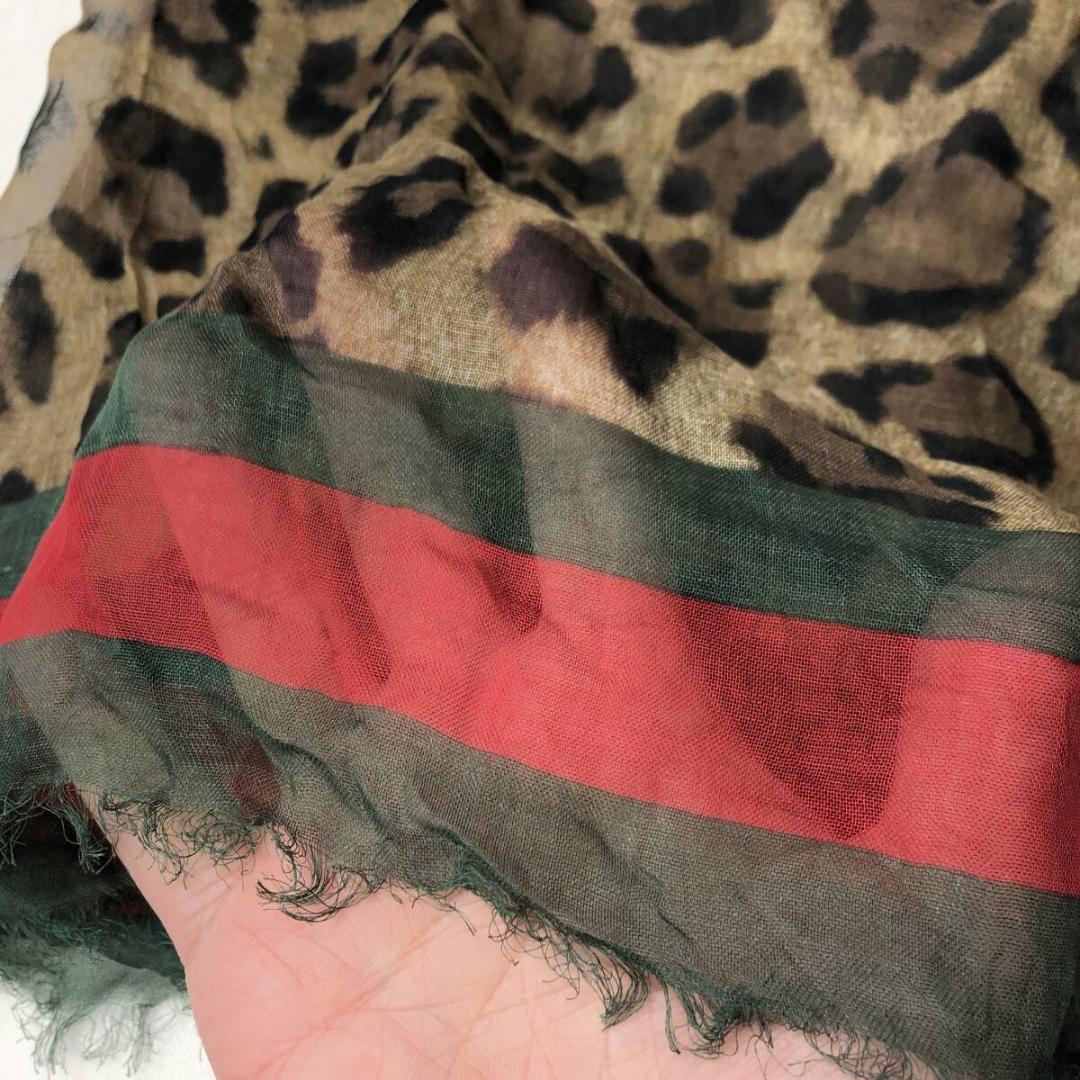 イタリア製 GUCCI グッチ レーヨン/シルク スカーフ レオパード - メルカリ