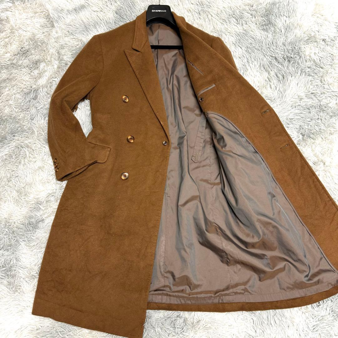 最高級】幻の繊維 ビキューナ ×カシミヤ ロングチェスターコート キャメル